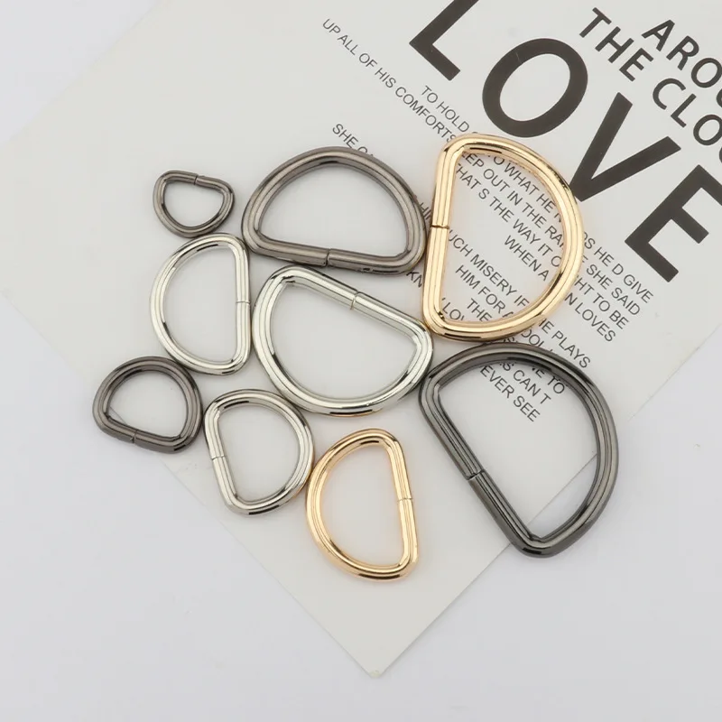 

10pcs/lot Metal D Ring Adjustable Buckle For Handbag Strap Knapsack Belt Cat Dog Collar Chain Clasp Buckle Accessories