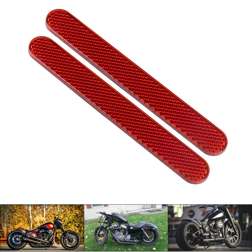 Fork Reflectors Sticker Front Universal Fit For Harley Dyna Switchback Red view 3