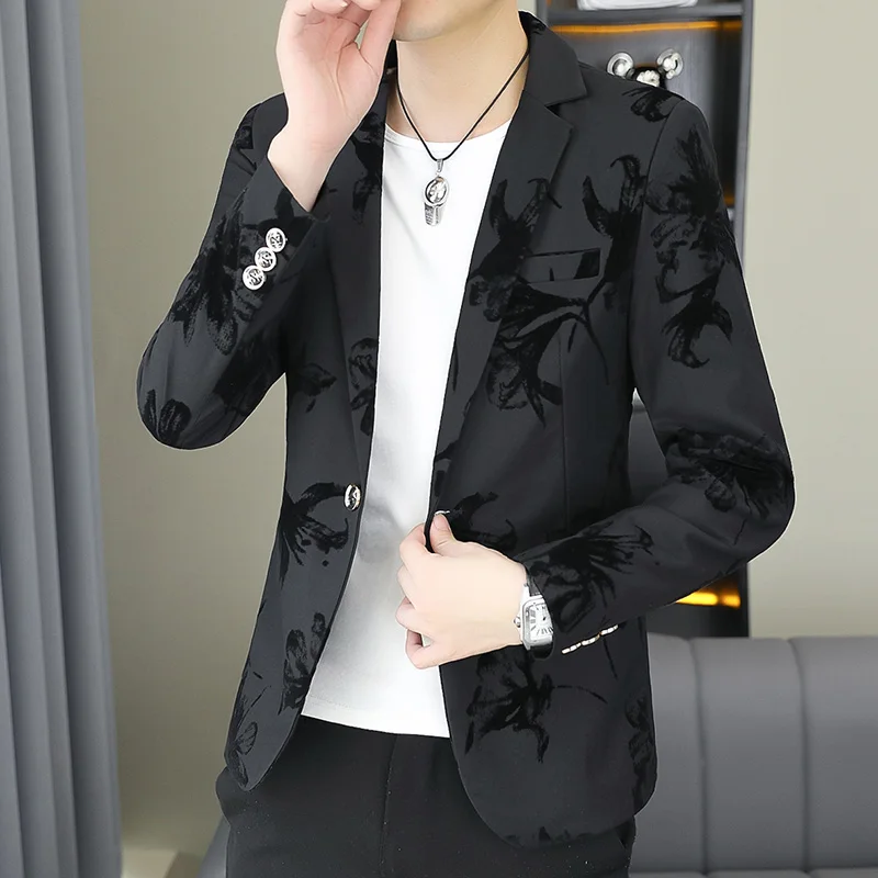 Модный мужской блейзер джентльмена деловой уличный для путешествий Свадебный приталенный корейский тренд красивый Молодежный Повседневный блейзер