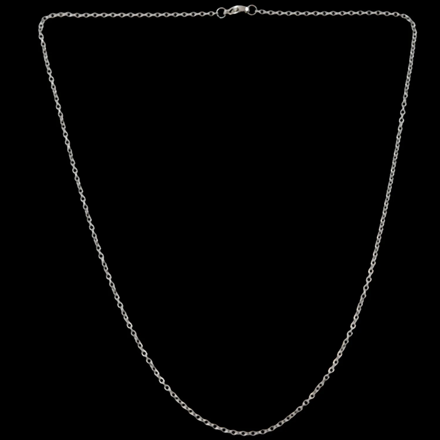 ABQR Jewelry Woman Chain สร้อยคอสแตนเลส "O" สีเงิน กว้าง 2 มม. ยาว 50 ซม