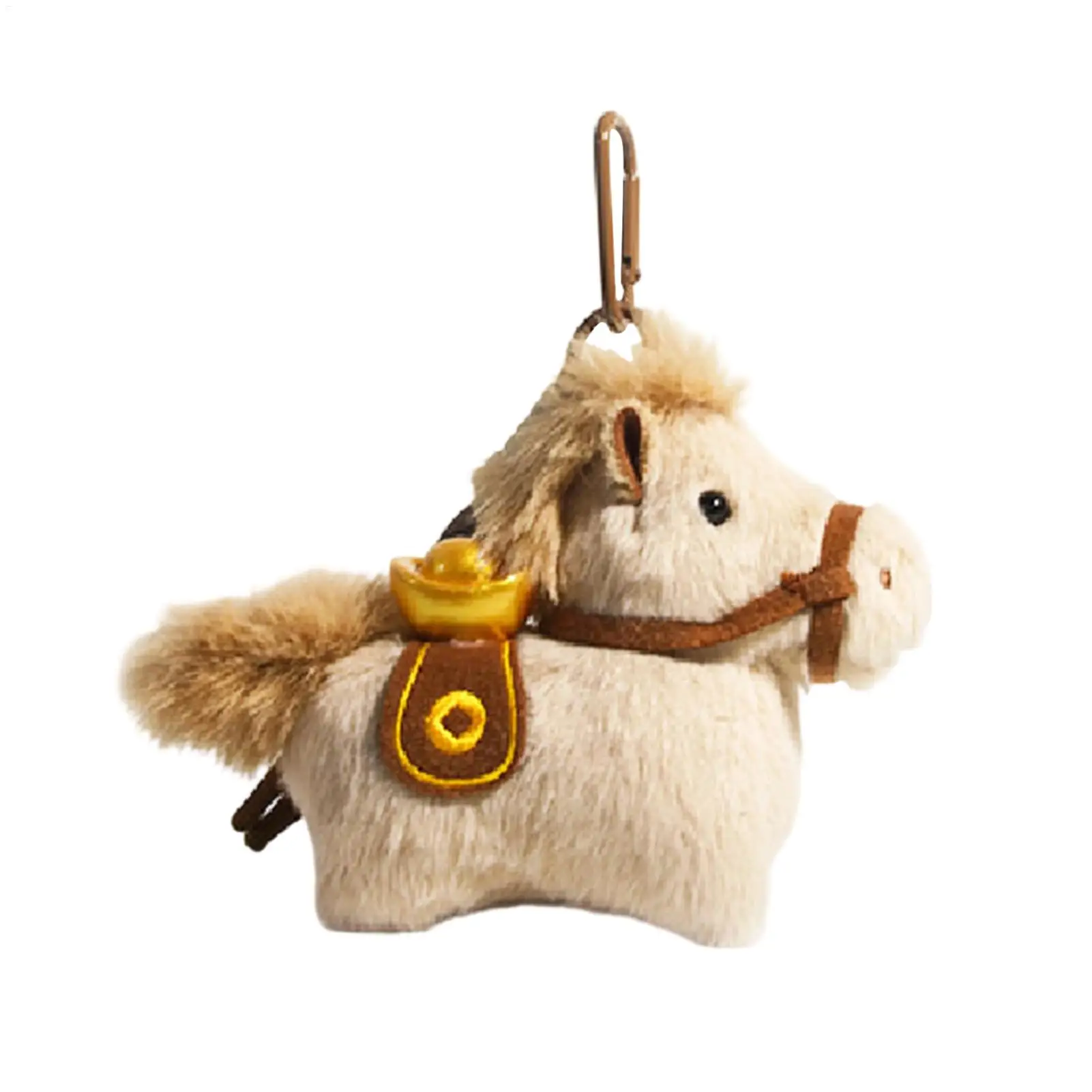 Simpatico cartone animato in peluche Yuanbao Ponys Portachiavi Ciondolo Kawaii Cavallo Anno Portachiavi Zaino squisito Decorazione Accessori Regali