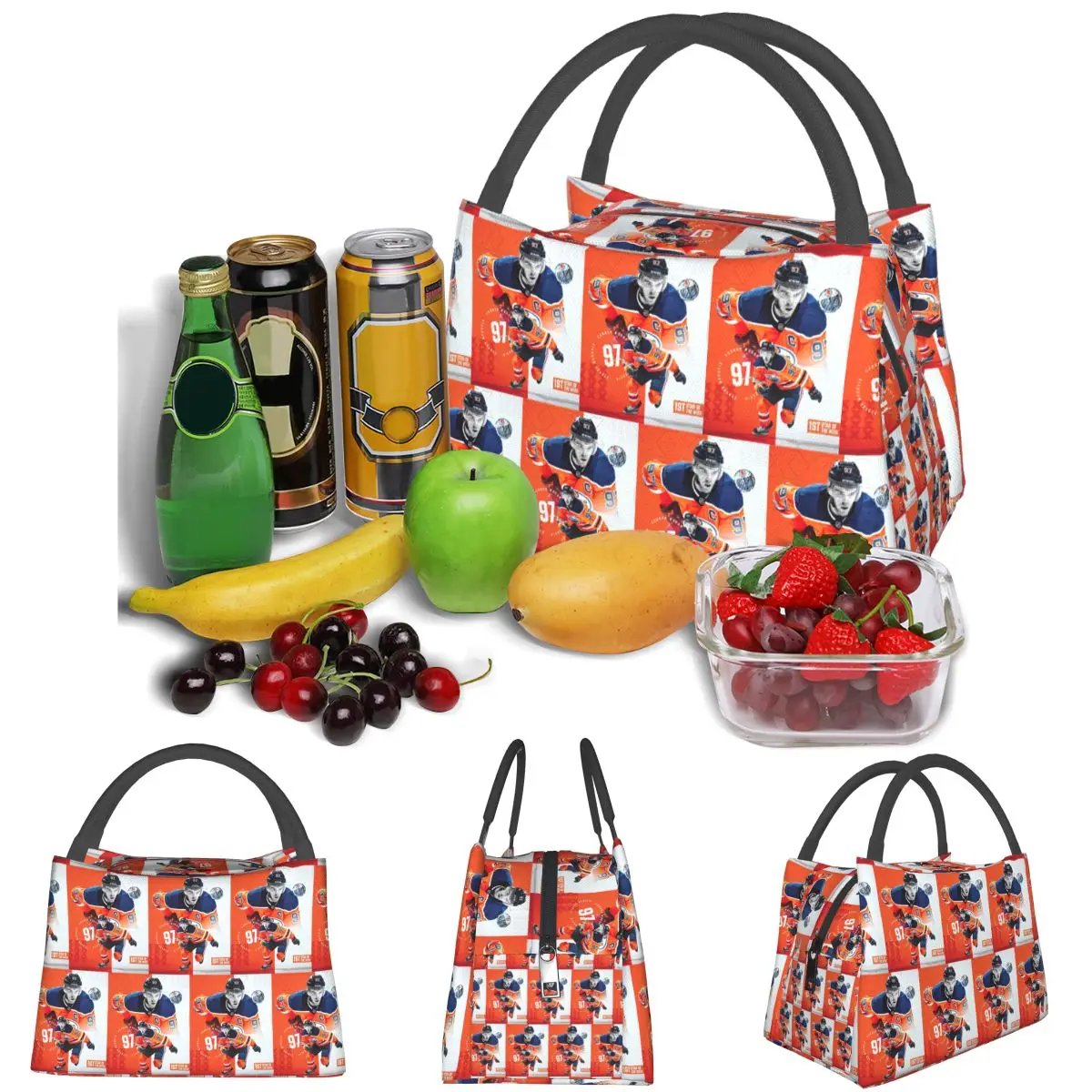 Connor McDavid Lightweight Handheld Insulated Lunch Bag Large Capacity for Adults Students Travel Picnic