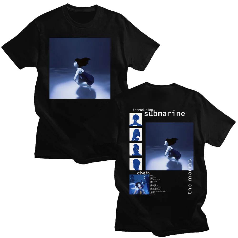 The Marias Submarine Album populaire T-shirts pour femmes/hommes tendances esthétique t-shirt été haut en coton ample respirant vêtements t-shirt