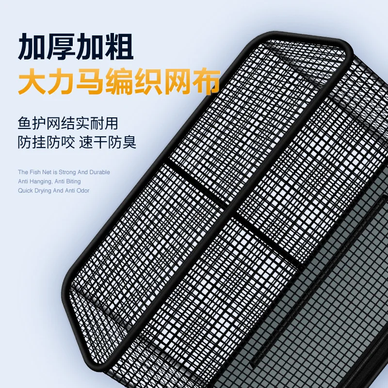 Folding Fish Guard Net Metal EVA Thicken Bucket Live Fish Barreled Fishing Box Fishing Bait Storage Case