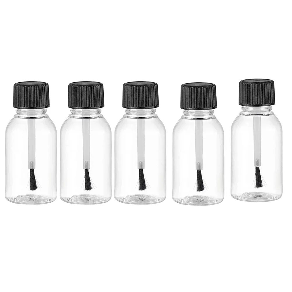 5pcs Plastic Empty Refillable Nail Polish Touch Up Bottle Cosmetic Sample Bottle with Brush for Glue bottle paint bottle