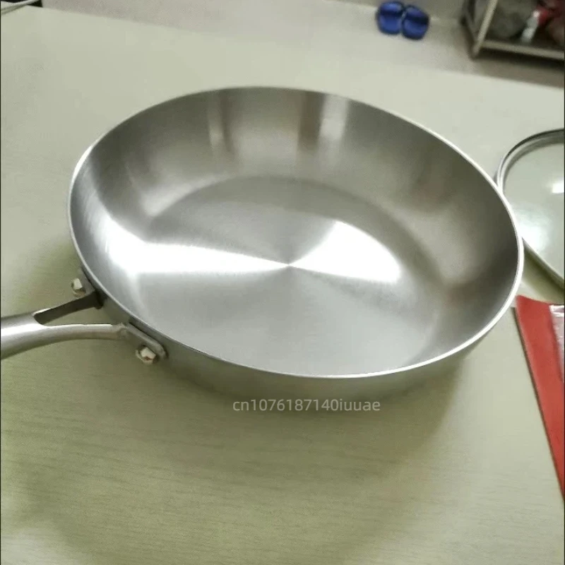 مقلاة مسطحة من الفولاذ المقاوم للصدأ 316 مع مقبض قابل للطي، مقلاة فطيرة ستيك، مقلاة غير لاصقة، مقلاة منزلية صغيرة #4