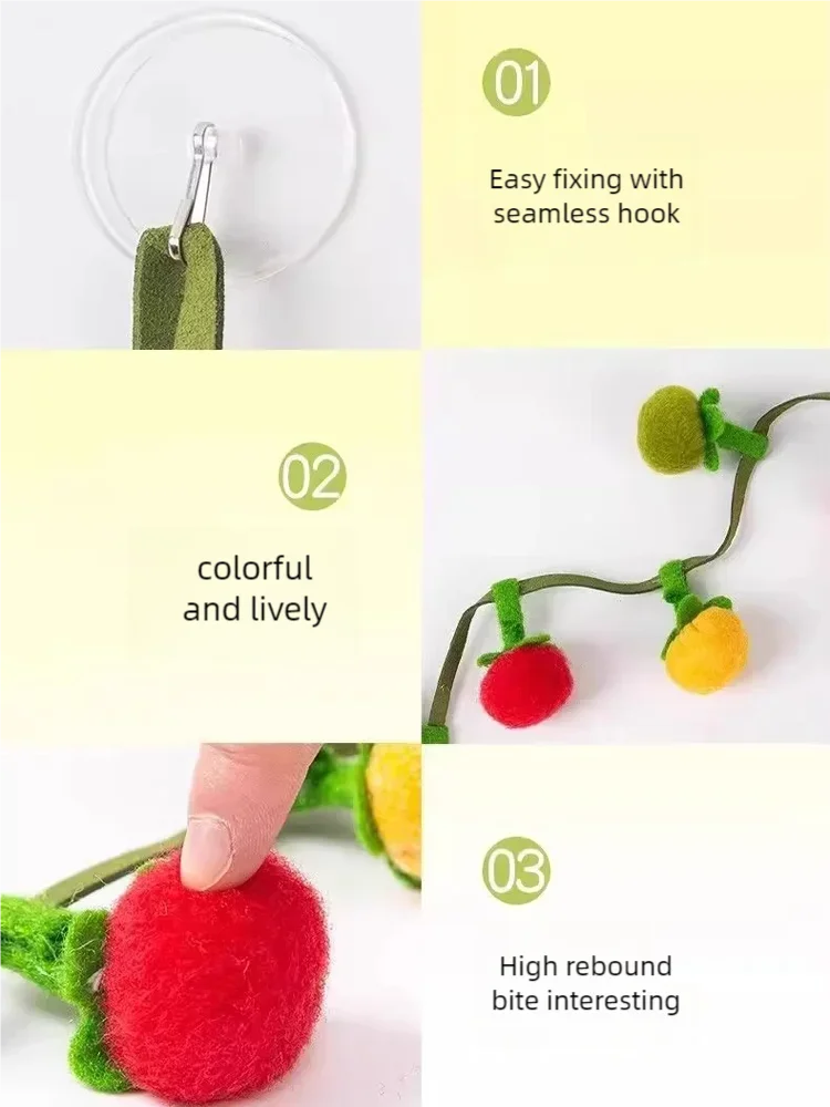 Tomaten-Katzenspielzeug mit Glocke, Selbstspielendes Interaktives Kätzchen-Spielzeug zur Langeweile-Bekämpfung, Essentielles Haustierzubehör für Katzen – Detail 2