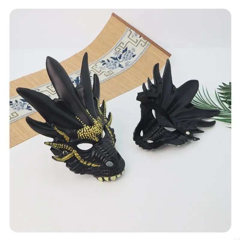 831a Dragon Head Masque complet Masque Halloween Dragon Head Cosplay Mask For Men Women