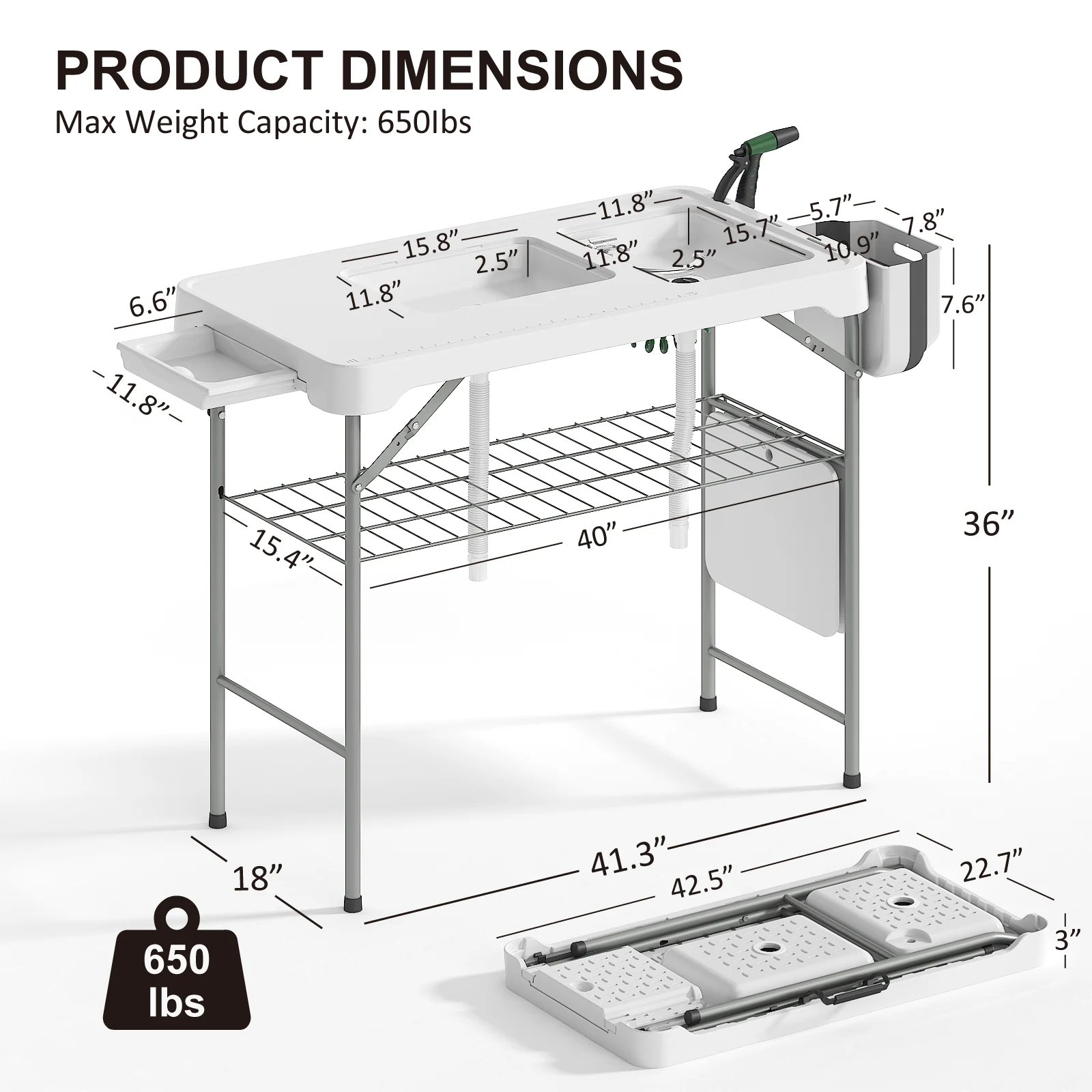Klappbarer Fischreinigungstisc – Outdoor Camping Sink Bewertung und Preis