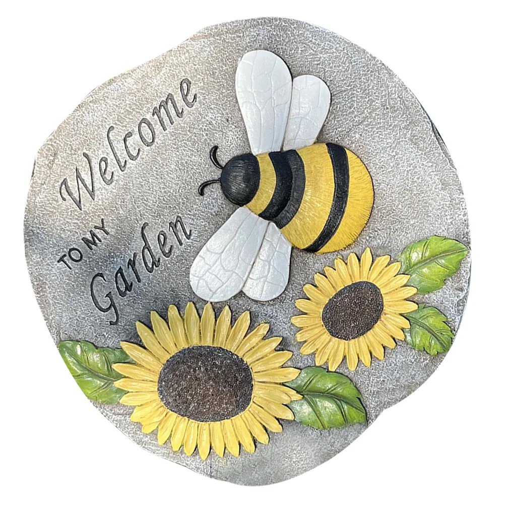 

Garden Stepping Stones Resin Paving for Gardens Cute Bee Layout Prop Sunflower Steeping Decor