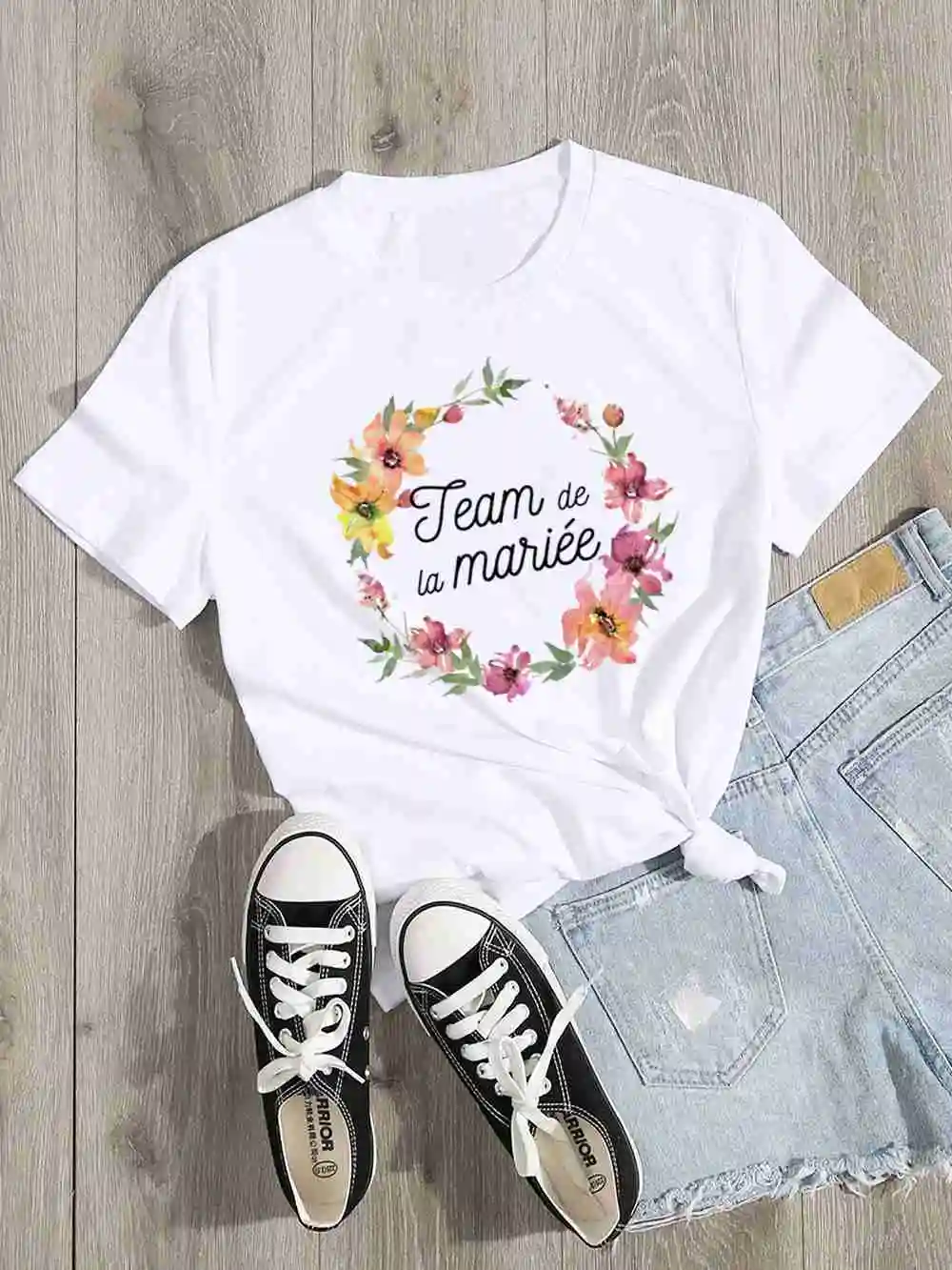 

Team Bride Bachelorette Wedding Party Women Evjf Tee Shirt Casual ladies basic O-collar Pink Short Sleeved T-shirt Girl