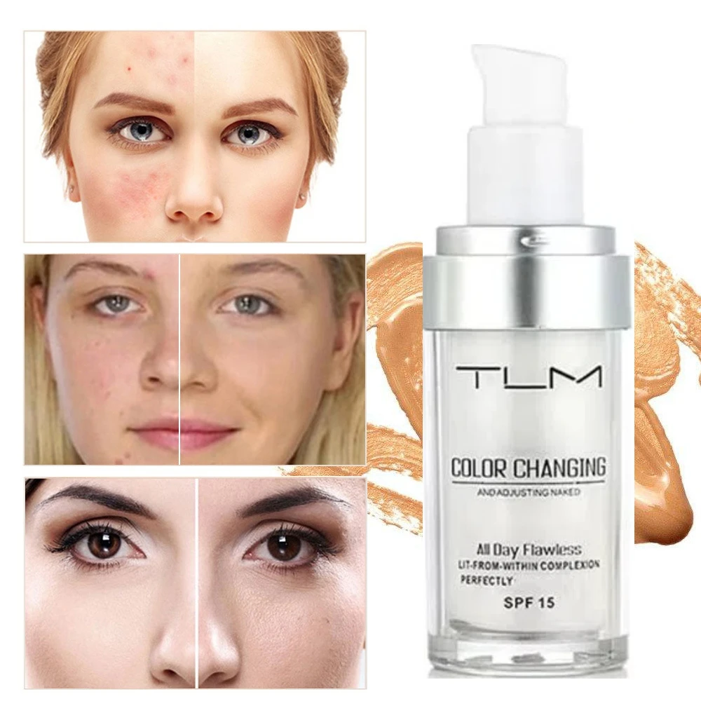 30ML TLM Concealer Cover Cream Changing Warm Skin Tone Primer Face Liquid Brighten Moisturizing Hydrating Foundation Makeup