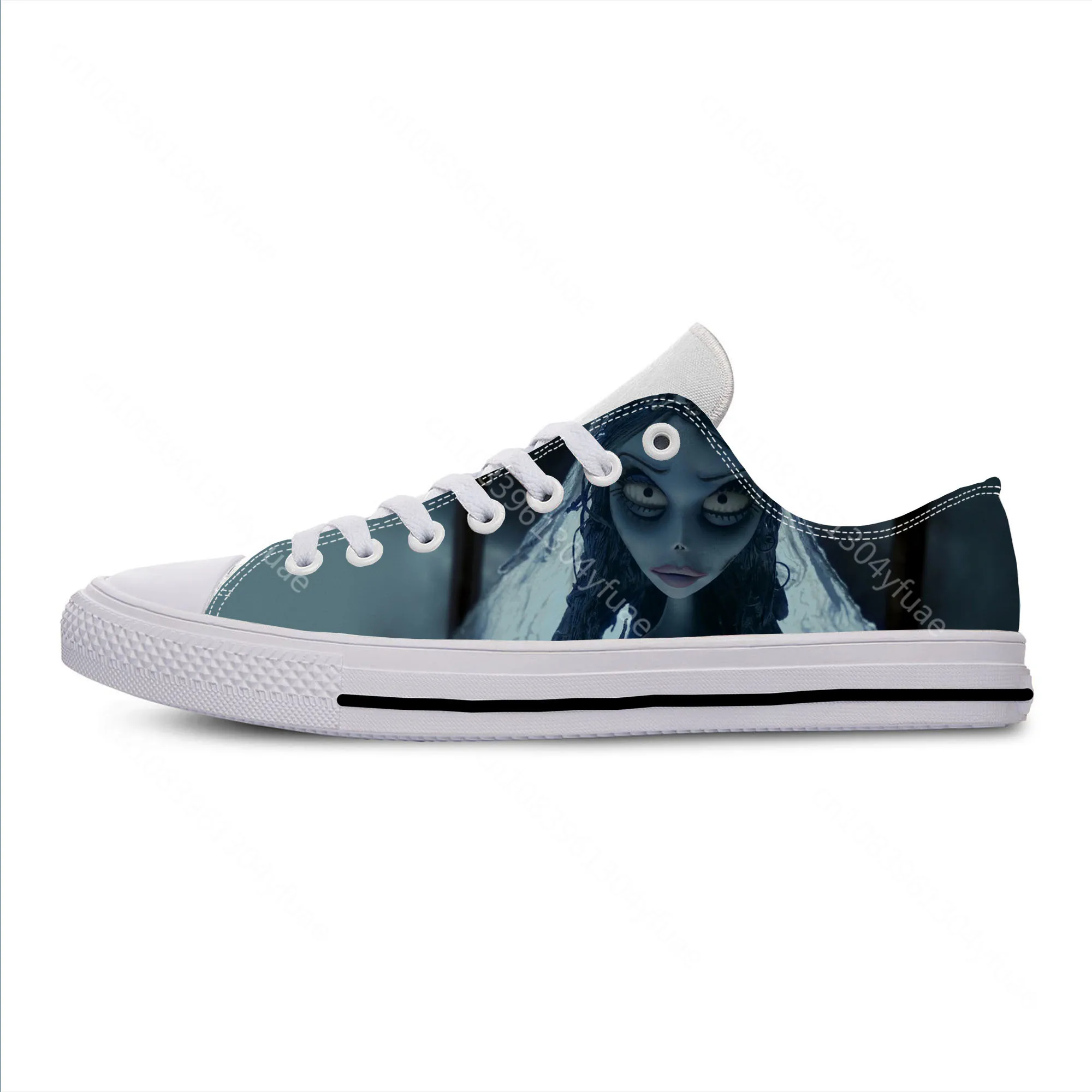 Summer Cool Anime Manga Cartoon Corpse Bride Funny Fashion Casual Cloth Shoes Sneakers Low Top Men Women Classic Board Shoes