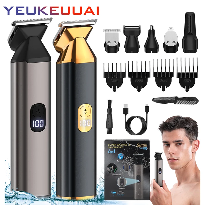 

Unicorn 6-in-1 Multi functional Hair Cleaning Set Men's Shaver Shaver Metal Nose Hair Trimmer Convenient Hair Trimming Machine
