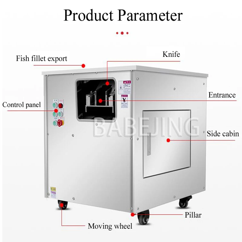Fully Automatic Oblique Cut Fish Fillet Multi-Function Meat Slicer Machine for Sashimi Slicing Kitchen Appliance