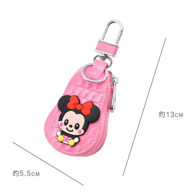 Disney Cartoon Mickey Minnie Mouse PU Leather portachiavi da donna portachiavi per auto portachiavi di alta qualità