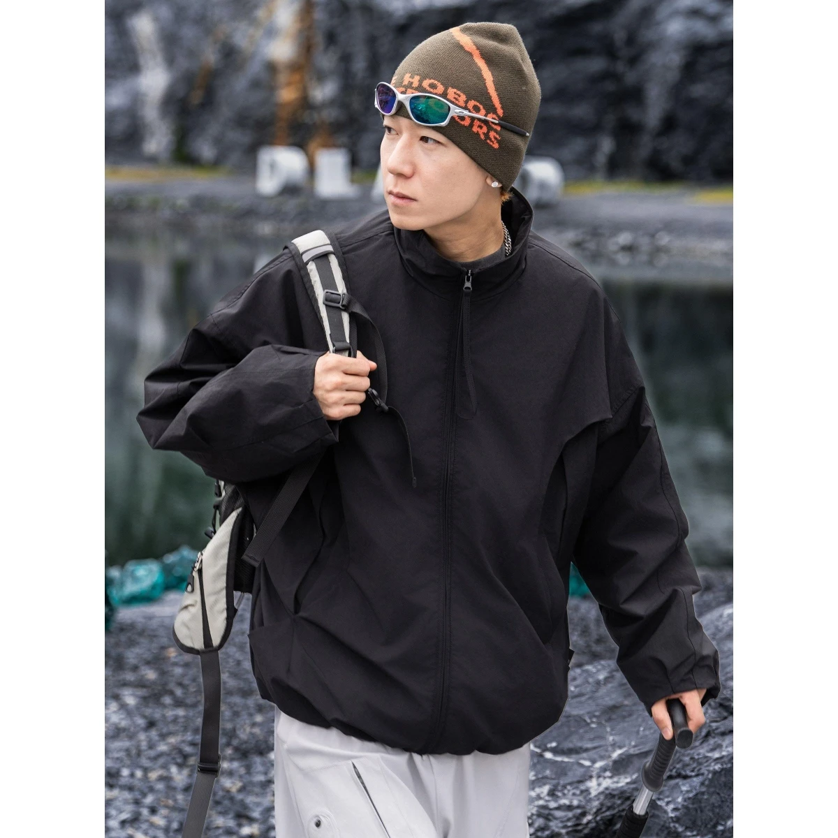 

Модная куртка с воротником-стойкой, ветрозащитная, повседневная, приталенная, с длинными рукавами, на молнии, цветная