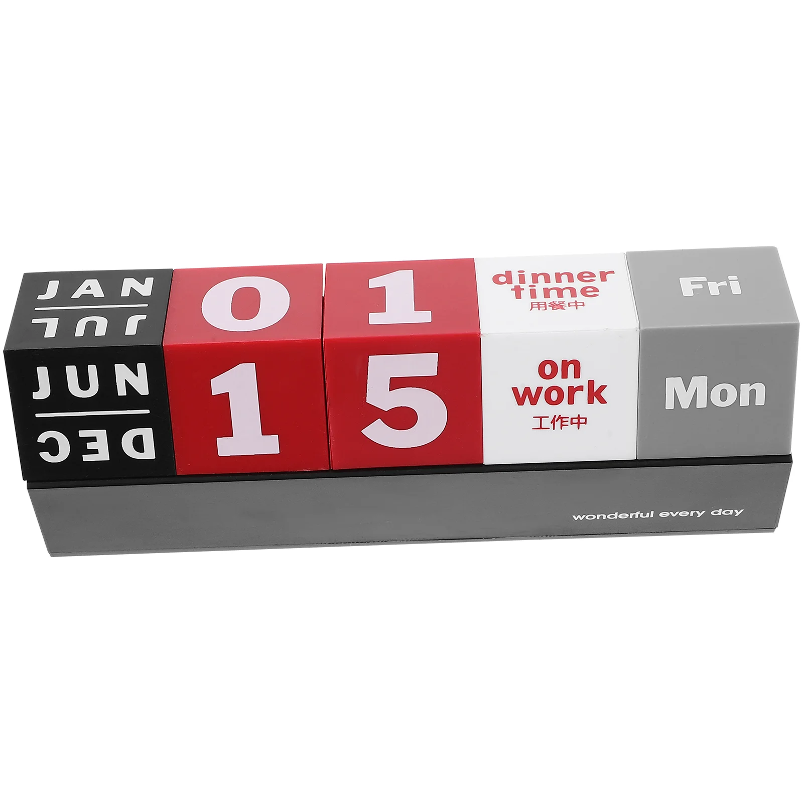 

Perpetual Calendar Ornaments Desk Blocks Calendars Strawberry Daily Use Date Display for Mini Wood Office