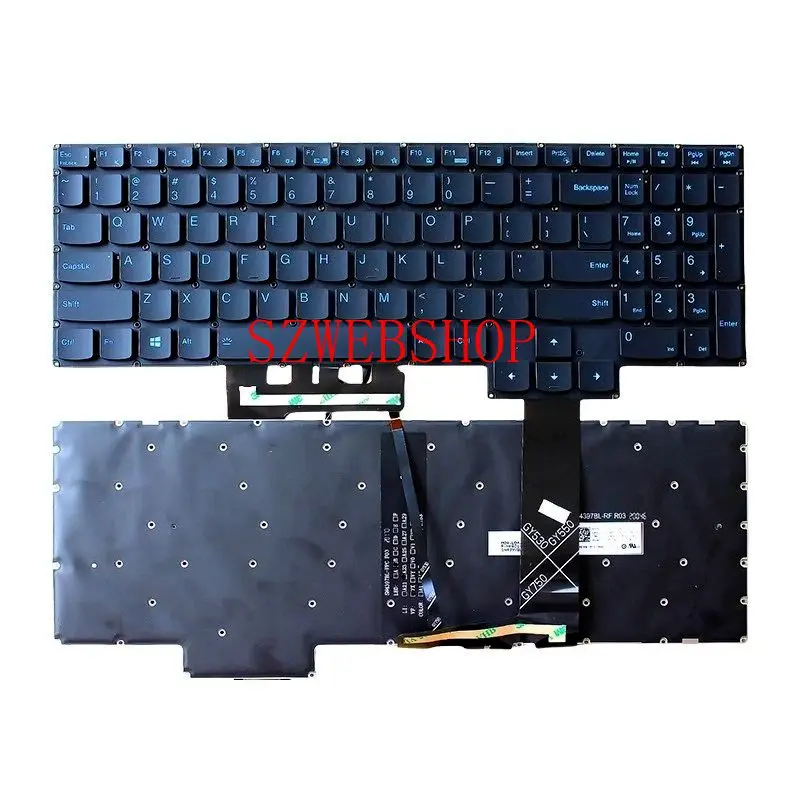 

Новый ноутбук для Lenovo Ideapad Gaming 3-15ARH05 3-15IMH05, клавиатура США с подсветкой, синие заряды