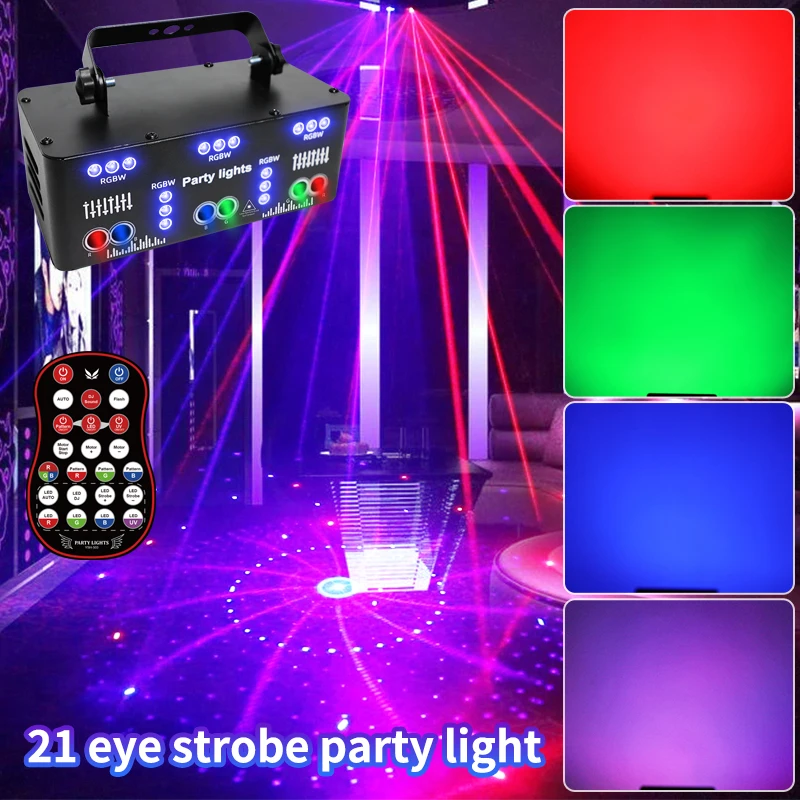 hot sale new 21 eyes stage lamp DJ Projector strobe flash stage laser lights LED disco lights for party home