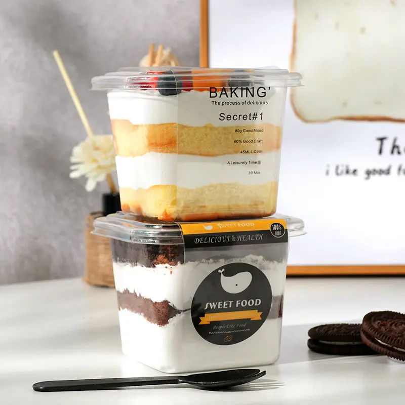 50Sets Mousse Dessertbekers Kleine Taartdoos Transparant Cheesecake Ijs Pudding Yoghurt Beker Wieden Cadeau Bakpakket Doos