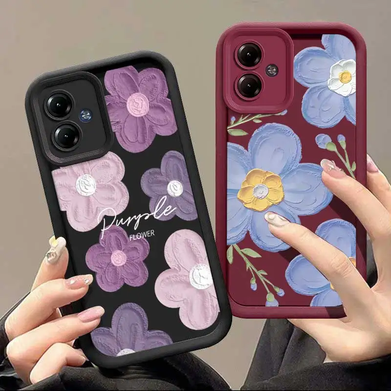 G14 Oil Painting Flowers Sky Eye Ladder Phone Case For Motorola Moto G14 Cover