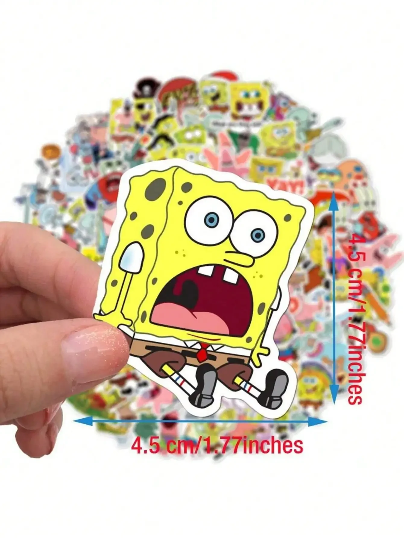 50 Stück SpongeBob Offiziell Lizenzierte Vinyl-Aufkleber Hochwertige Tentakel-Aufkleber für Wasserflaschen Wasserdichte DIY-Aufkleber – Detail 15