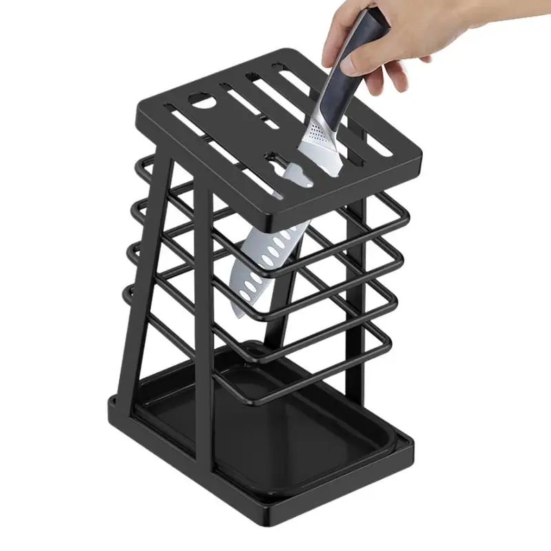 Knife Holder Stand Waterproof Hollow Large Capacity  Storage Rack Kitchen Utensil Organizer Scissors Holder home Accessories