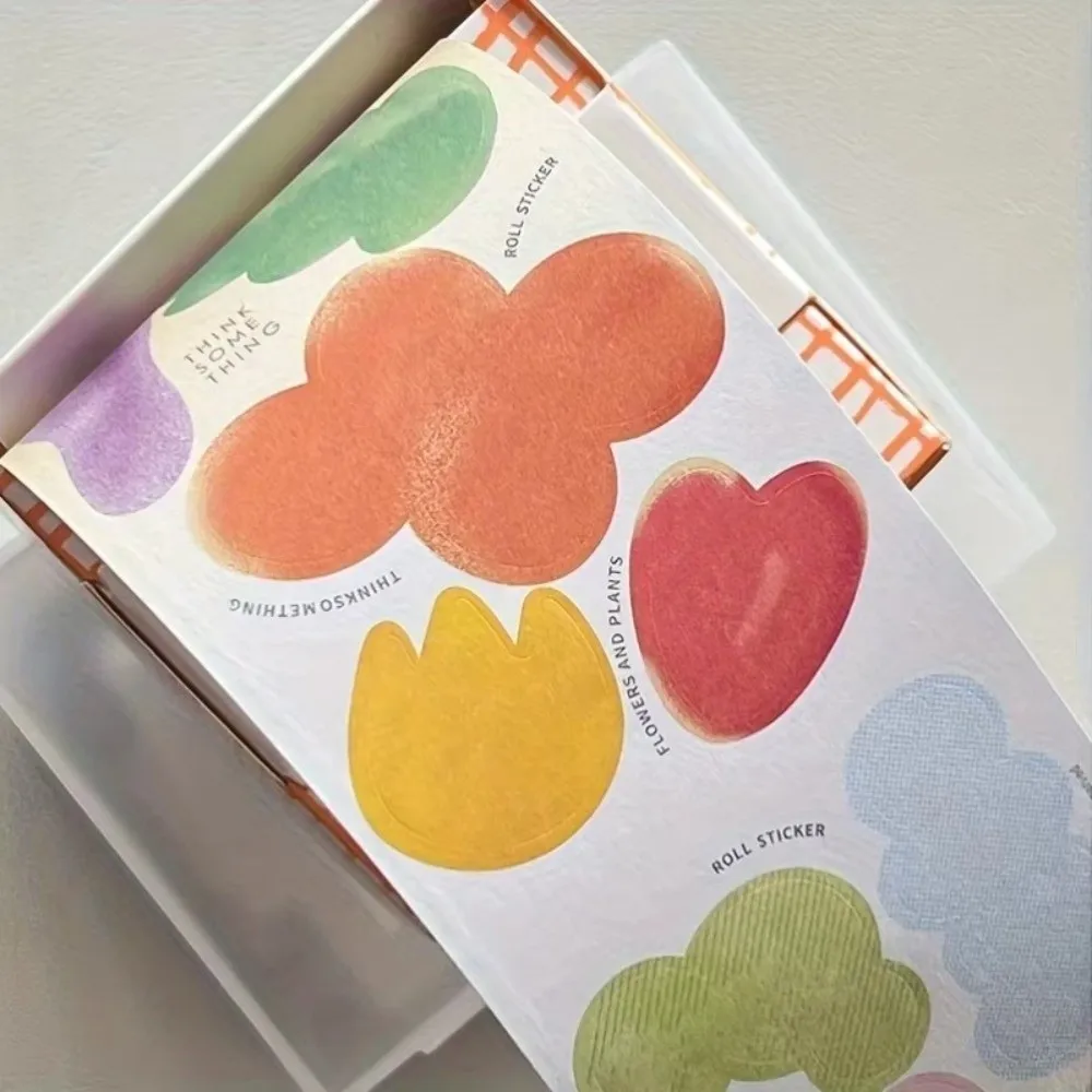 Colorful Sticky Notes Pull-Out Design Self-Adhesive Korean Flower Sticky Notes Flower Pattern Simple Design DIY Sticker Notes