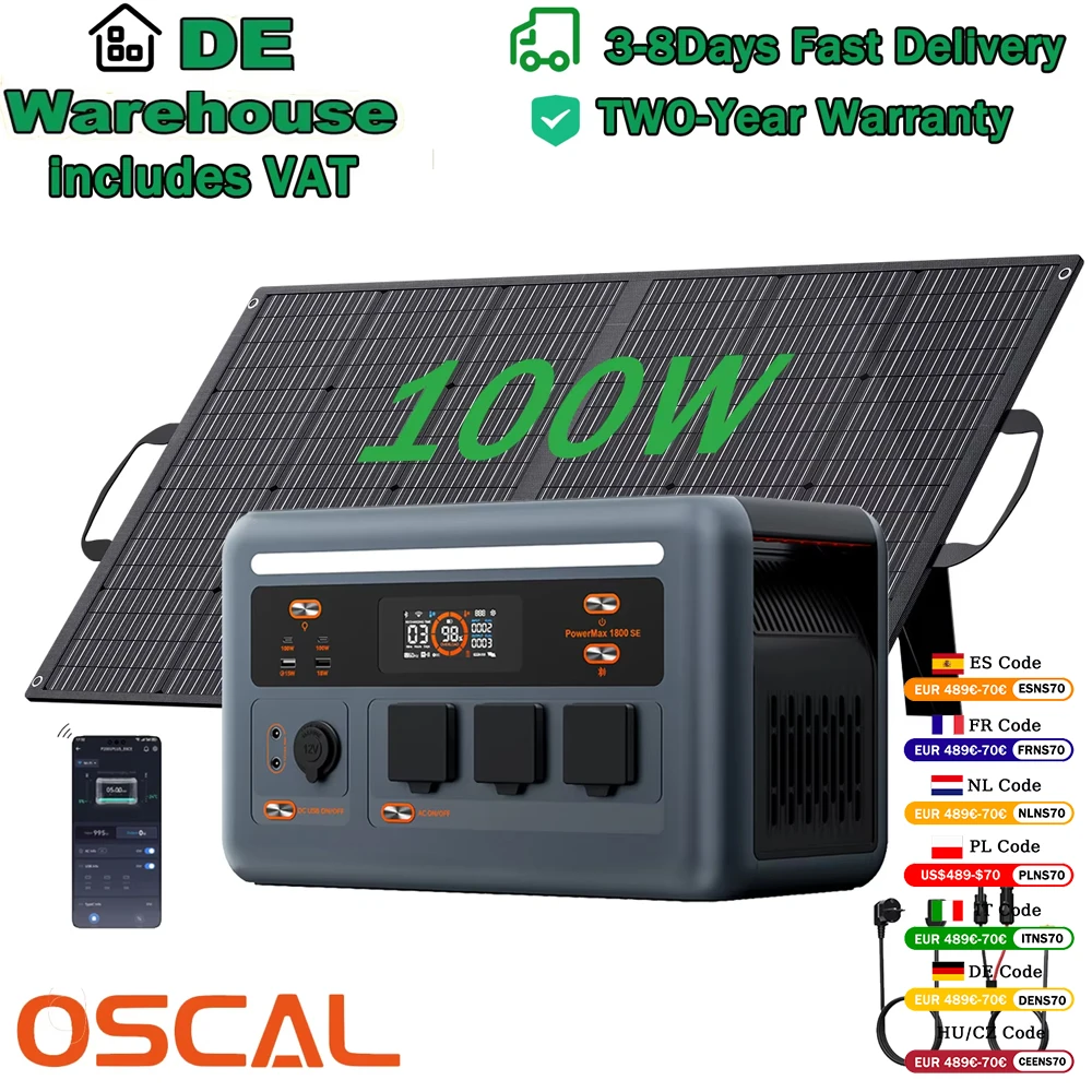 Oscal Blackview Tragbare Powerstation PowerMax1800SE 1024Wh LiFePO₄ 1800W …