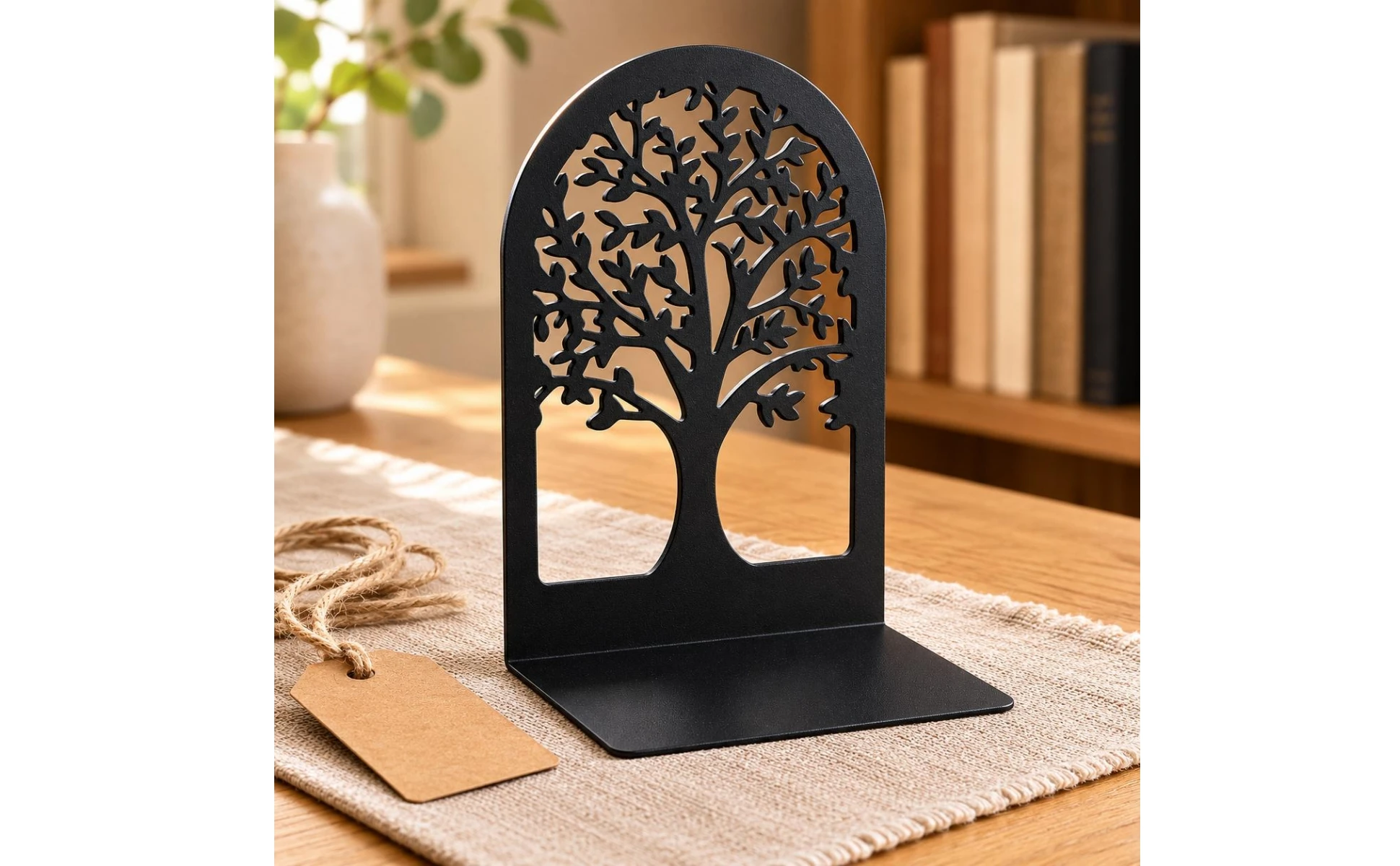 Metal Bookend Pair Matte Finish Metal Bookends Tree Bookends Sturdy
