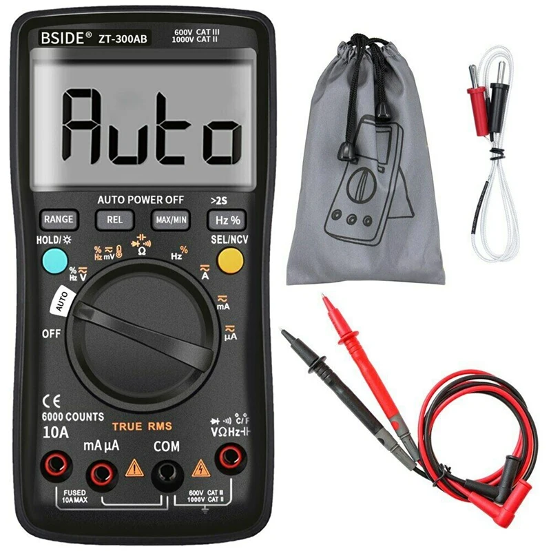 ABSF BSIDE ZT-300AB Multimeter Digital Teknologi Nirkabel Ammeter True RMS Auto Rang Tes Kapasitor Voltmeter Analog Cerdas