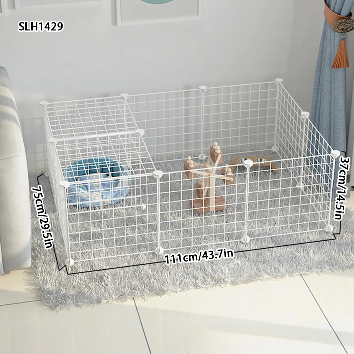 Pet enclosure Small dog isolation door Rabbit guardrail Iron teddy indoor dog house fence cat cage