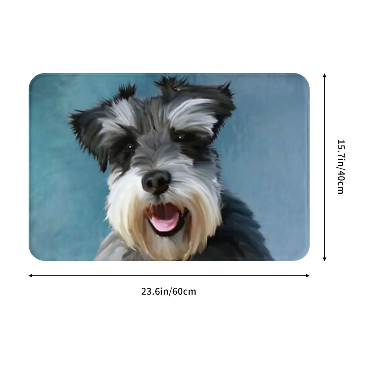 Miniature Schnauzer Dog Water Color Art Painting Doormat Dust-proo Carpet Rug Kitchen Entrance Home Floor Mat for Balcony Mats