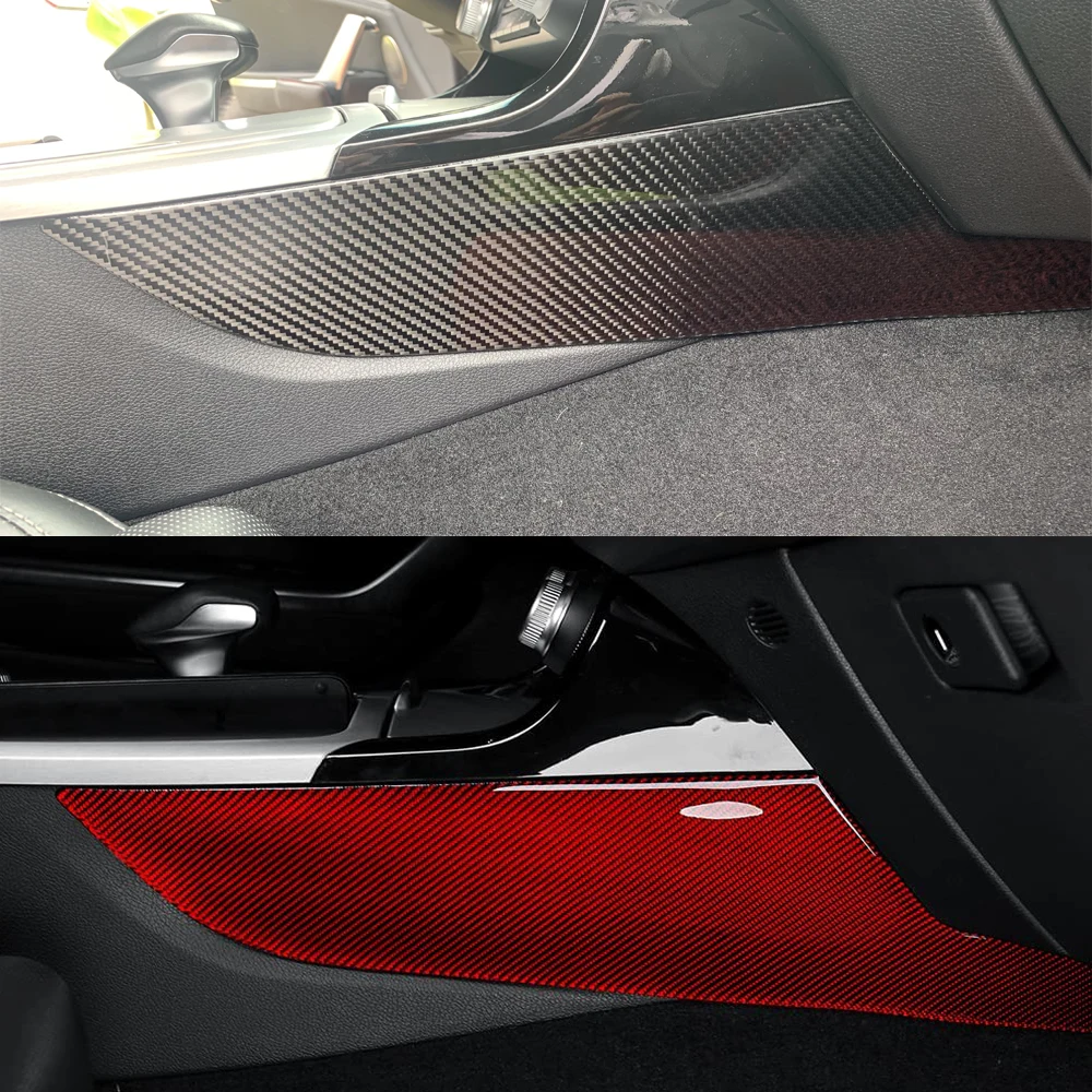 

Right Hand Drive Car Center Console Side Panel Cover Knee Leg Pad Real Carbon Fiber For KIA Stinger 2018-2022