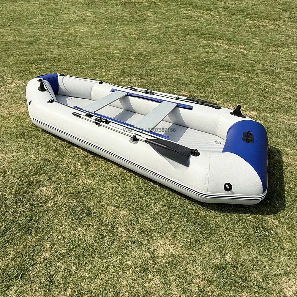 

3M PVC Rowing 4 Person Rowing Kayak Inflatable Fishing Boat including Air Cushion Bottom Free Accessories
