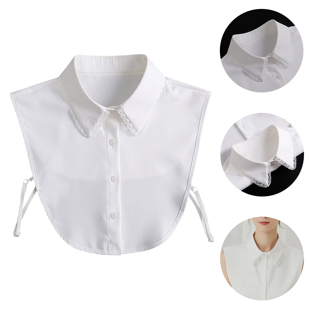 

Chiffon False Collar Women White Shirt Detachable Elegant Lady Wear Lace Design Versatile Clothing Home Decor Item