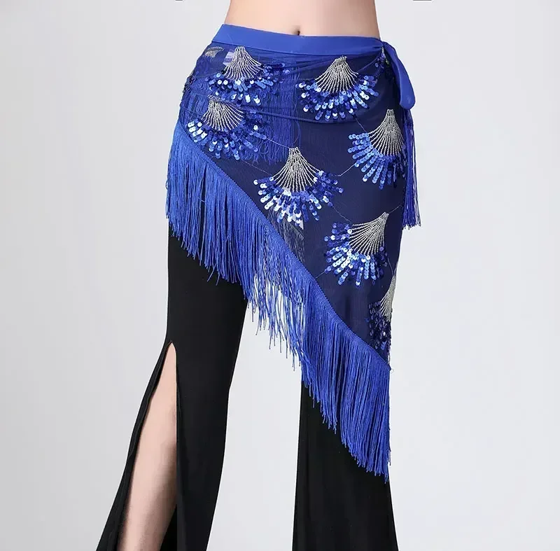 Belly Dancing Costume Hip Scarf Ballroom Sequin Dance Wear Tassel Festival Wrap Skirt Dance Wrap Belt Belly Dance Hip Scarf