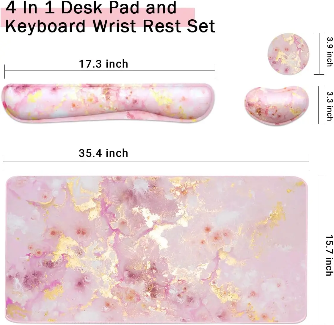 Large Gaming Mouse Pad with Keyboard Wrist Rest and Mouse Wrist Support Set, Extended Waterproof Desk Mat for Home Office Study - view 2