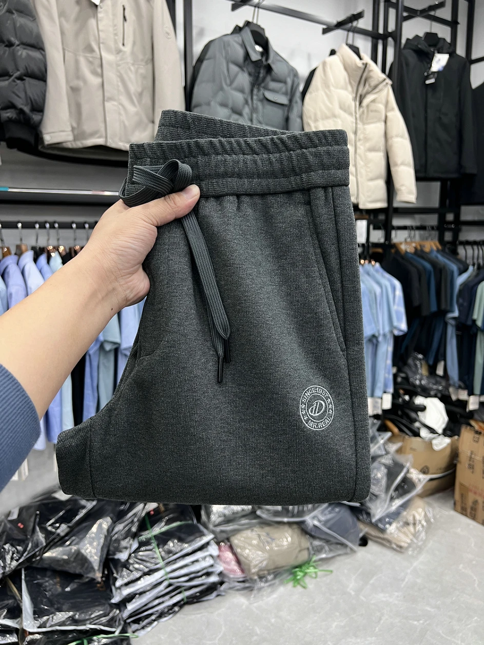 

Men's Casual Sports Pants Dstring Elastic Breathable Comfortable Elastic Waist Baggy Long Trousers Straight Leg Zipper