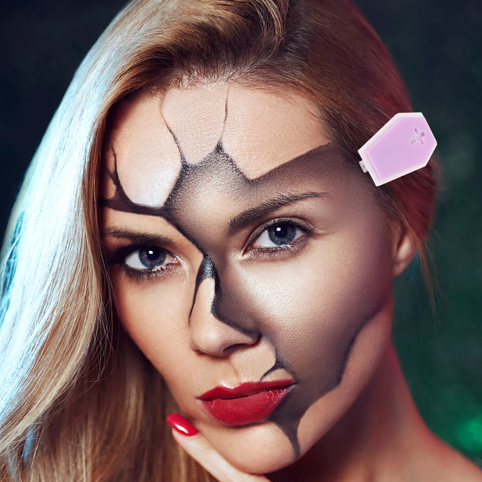 

4 pcs CoffinShaped HairClips Gothic Punk Accessories WomenGirls Cosplay Metal BlackPurple PinkRed HairB