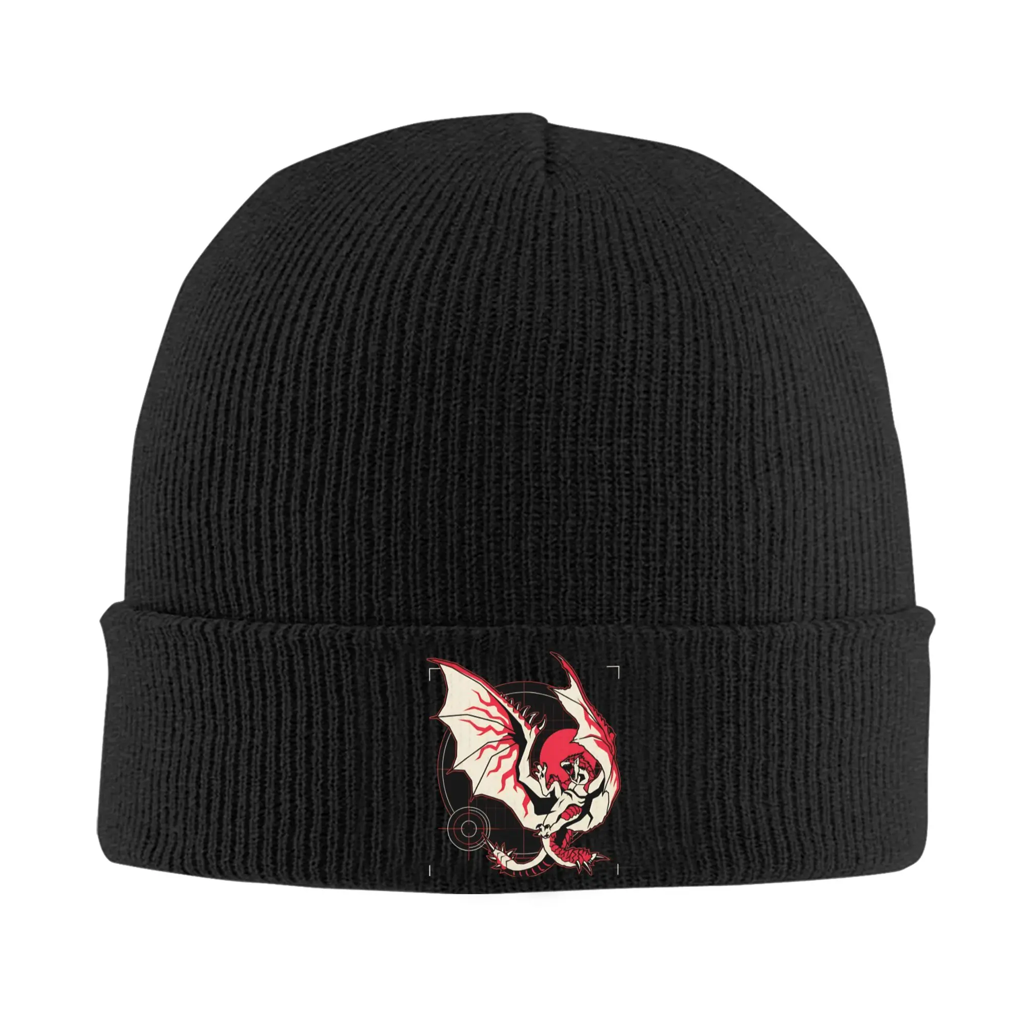Rathalos Monster Hunter Techwear Gamer  Knit Cuff Beanie Skull Hats For Women Men  Winter Warm Bonnet Knitting Hat