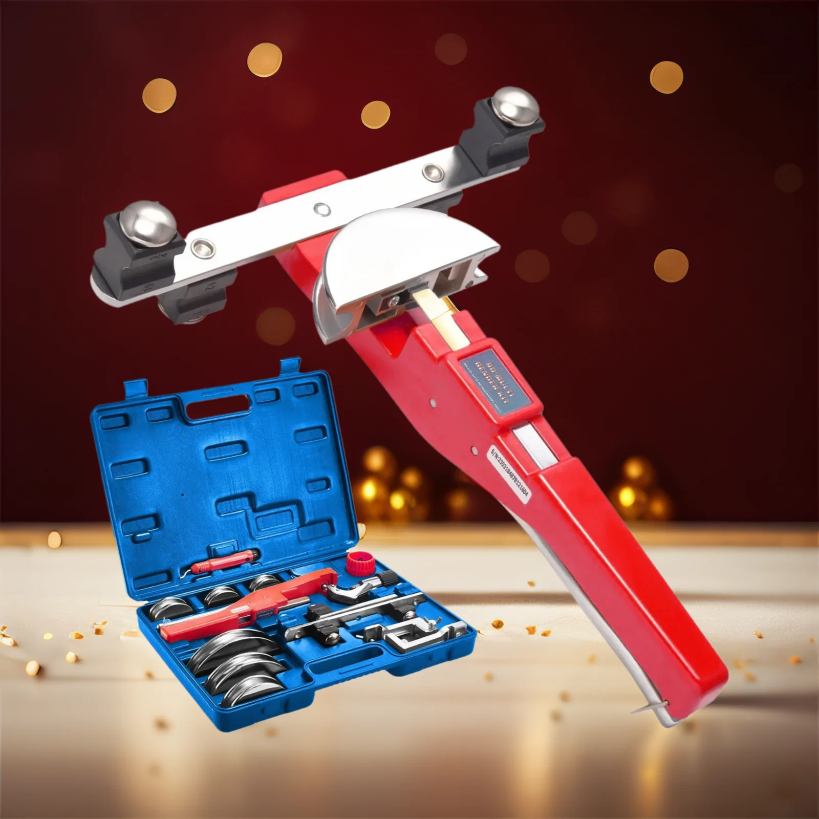 

SIHAO Pipe Tube Bender, 1/4"-7/8" O.D. Ratcheting Tubing Bender, 90° Forward/Reverse Pipes Bending Tools with 7 Dies