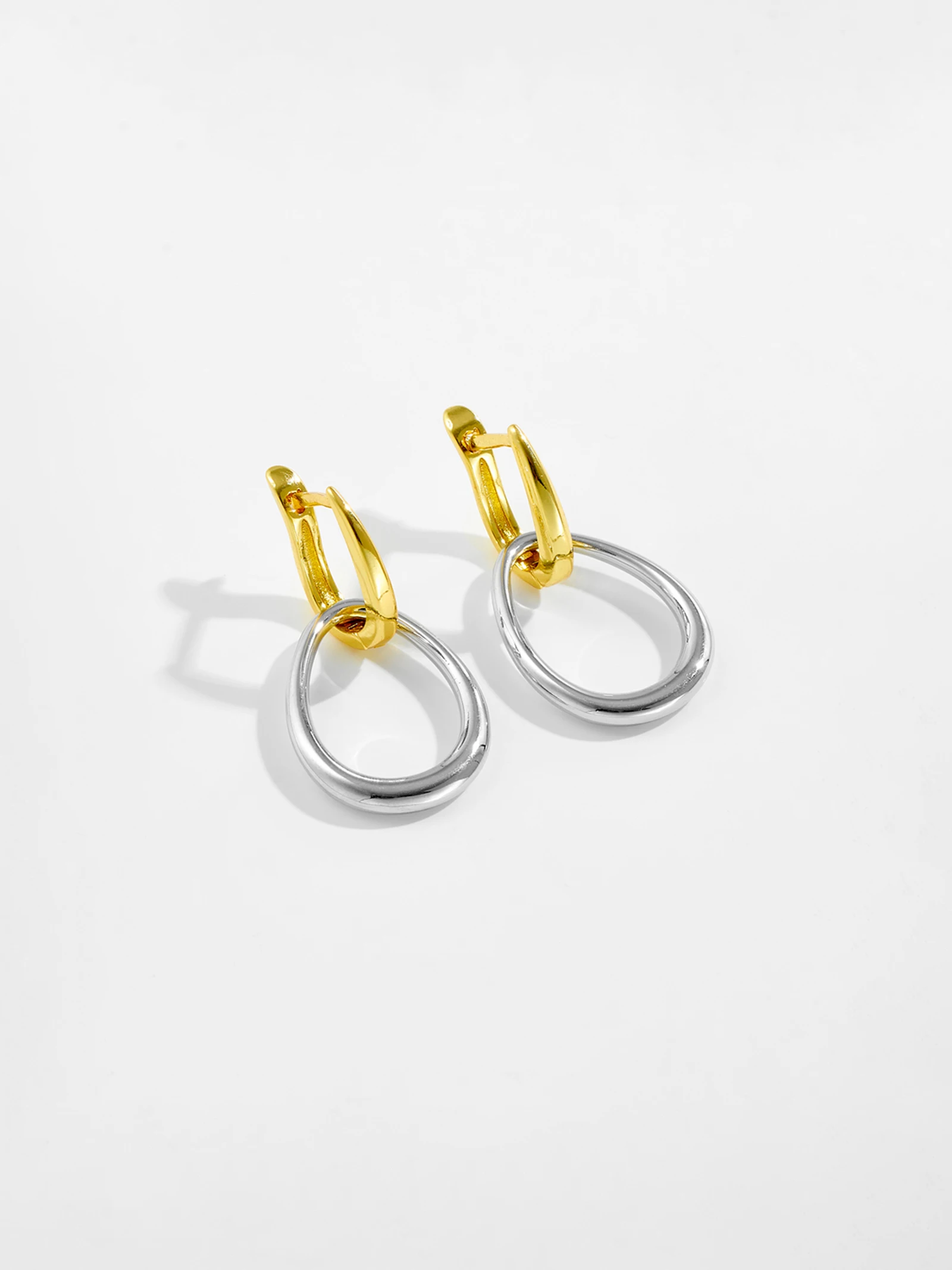 DPLAOPA 925 Sterling Silver Big Irregular Water Drop Shape Hoop Piercing Huggies Earrings Women Luxury Fine 2024 Party Jewelry