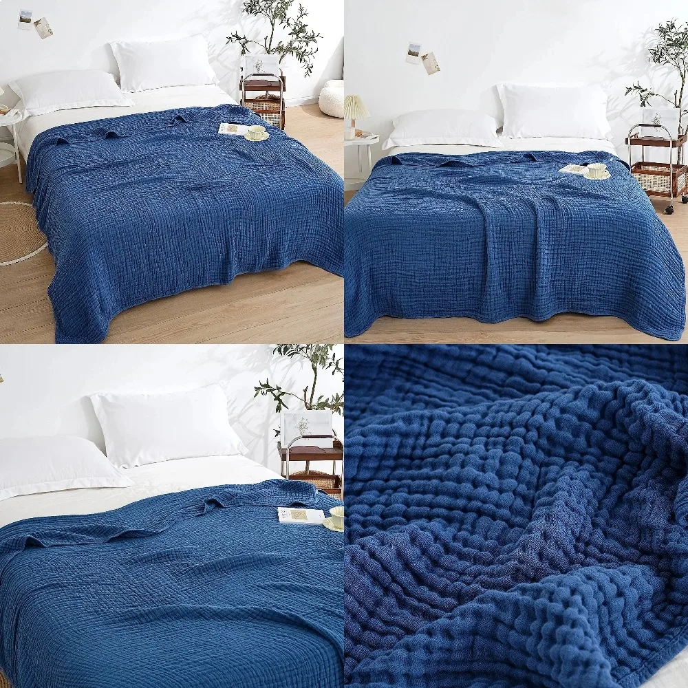 Cotton 6 Layer Muslin Blanket Ultra‑soft Multifunctional Sofa Blankets High Quality Skin‑friendly Cozy All Cottons Blanket
