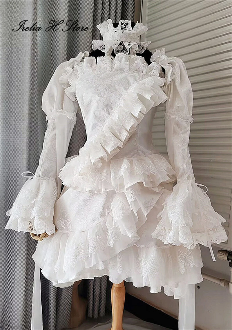 

Irelia H аниме Rozen Maiden фигурка белое женское платье Лолиты косплей костюм Хэллоуин костюм праздничное платье индивидуальный размер