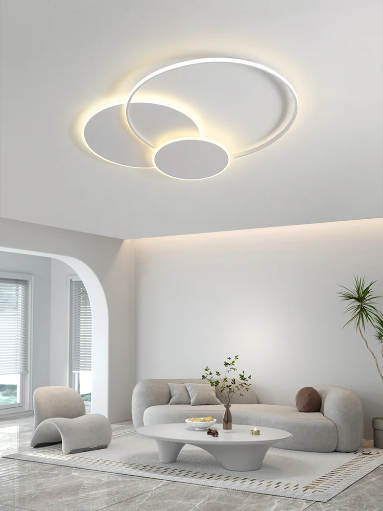 

Modern Minimalism Circles Led Living Room Ceiling Lights Foyer Dimmable Round Bedroom Lamp Lighting Home Decor Luster Fixtures