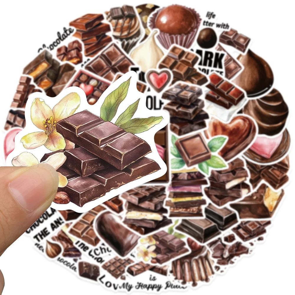 50 STKS Chocolade Graffiti Stickers Cartoon Dessert Decals Voor Laptop Skateboard iPad Water Cup Notebooks DIY Waterdichte Stickers