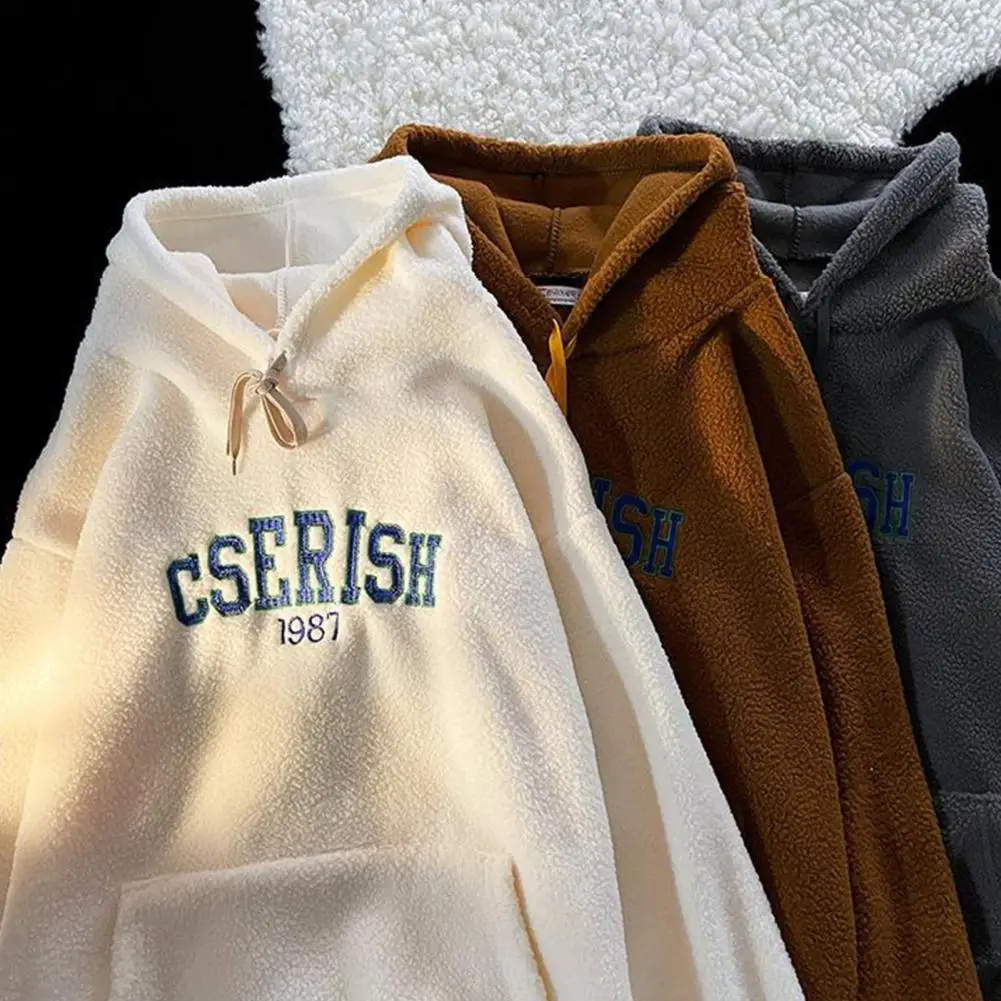 

Windproof Soft Autumn Double Sided Imitation Lambwool Hoodie Top for Outdoor