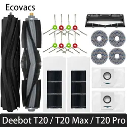 Für ecovacs t20 omni/t20/t20 max/t20 pro zubehör hauptseite bürste mopp tuch hepa filter staubbeutel ersatzteile